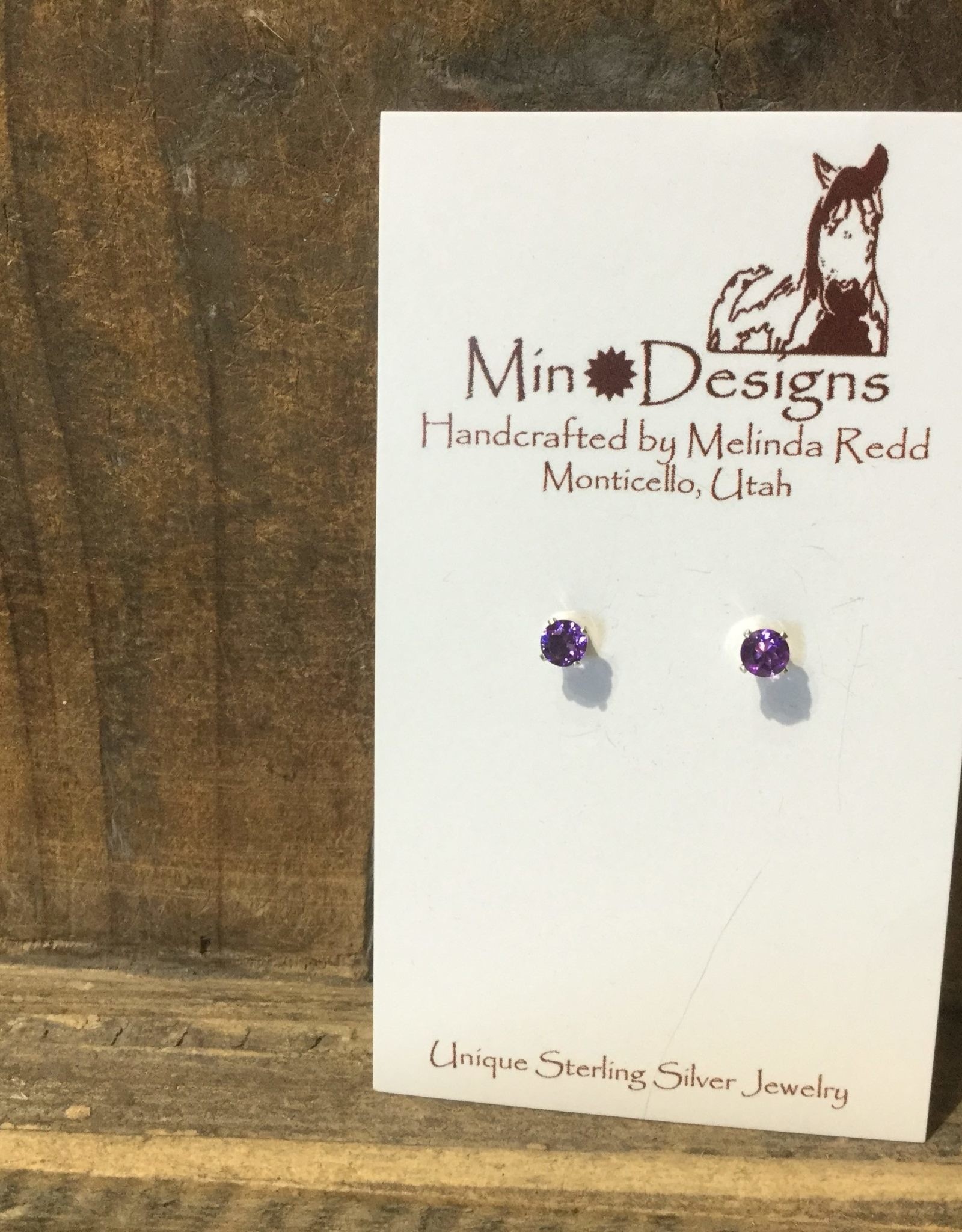 Min*Designs Amethyst 4mm Sterling Post Earrings MR-493
