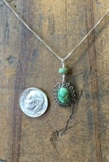 Turquoise Scroll Pendant, 16” chain