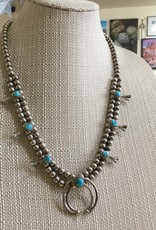 Sterling Turquoise Squash Blossom Necklace