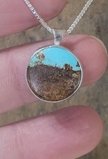 Min*Designs Number 8 Turquoise Coin Pendant
