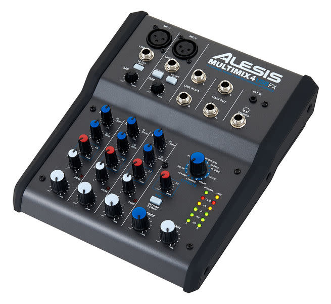Alesis MultiMix 4 USB FX 4-Channel Mixer w Effects & Audio Interface High DJ Supply