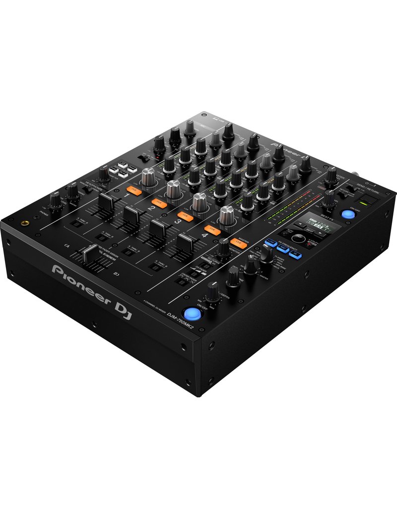 DJM-750MK2: 4-channel Digital DJ Mixer with Analog and Digital I/O, 6 Sound Color FX, 11 Beat FX, 3-band Switchable Iso EQs, and Send/Return Loop - Pioneer DJ