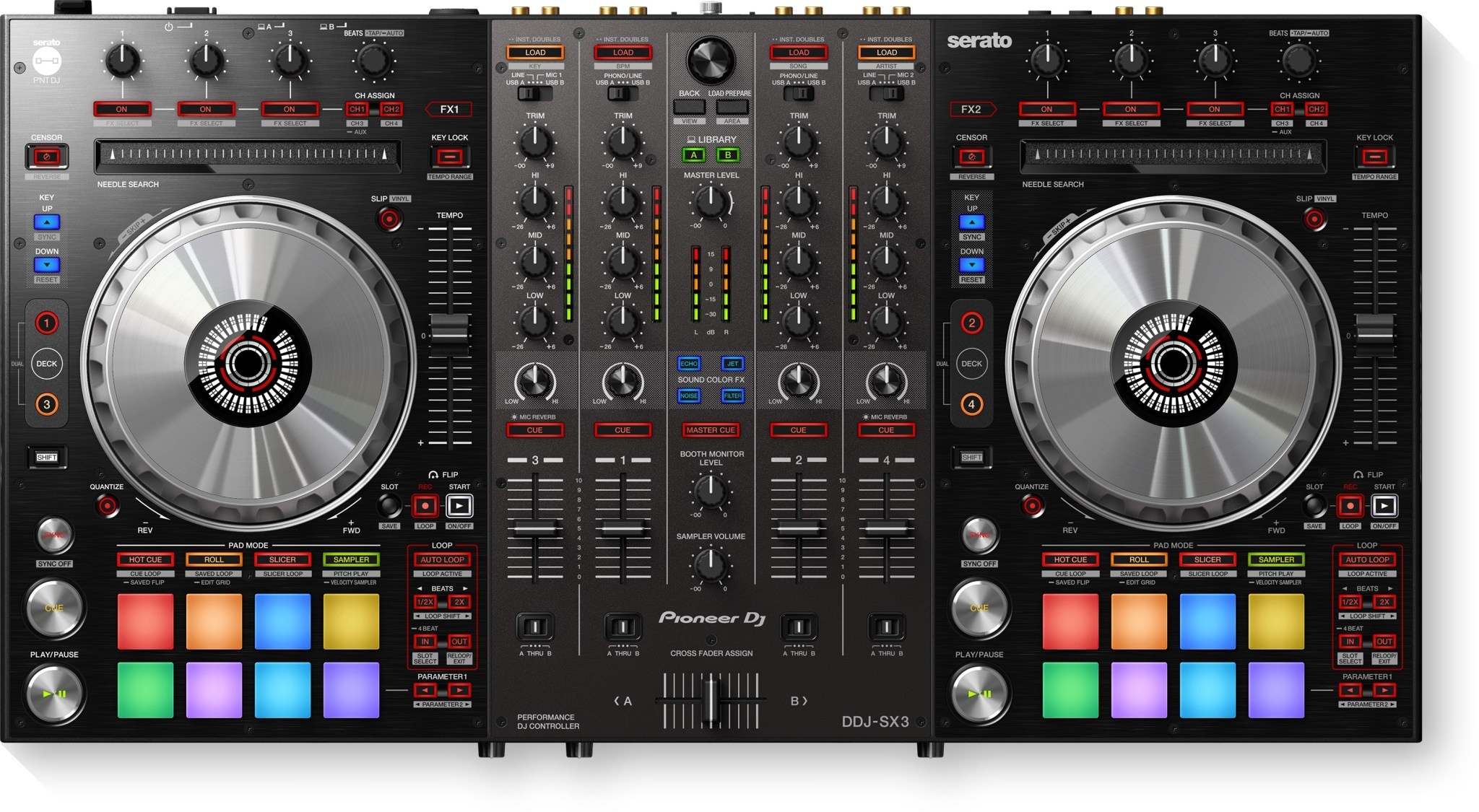 Ddj Sx3 4 Channel Dj Controller For Serato Dj Pro Pioneer Dj Mile High Dj Supply