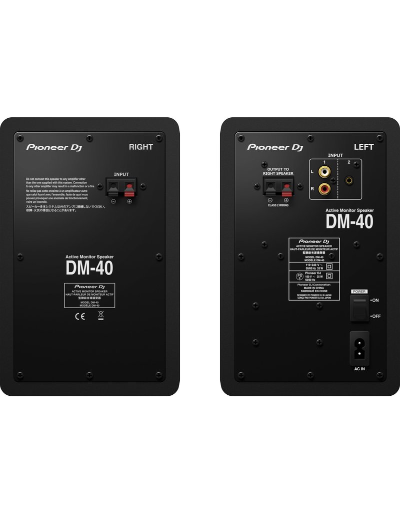 DM-40 Black 4" Compact Active Monitor Speaker (pair) - Pioneer DJ