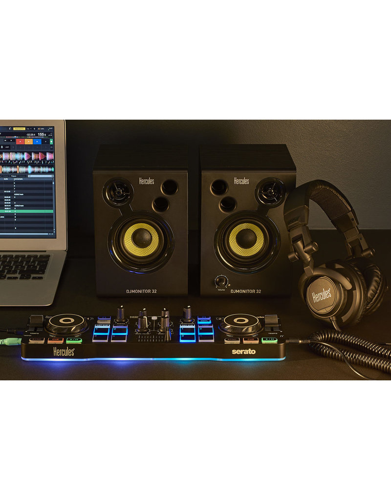 Hercules Hercules DJ Starter Kit Controller, Monitor Speakers, Headphones, Serato DJ Lite