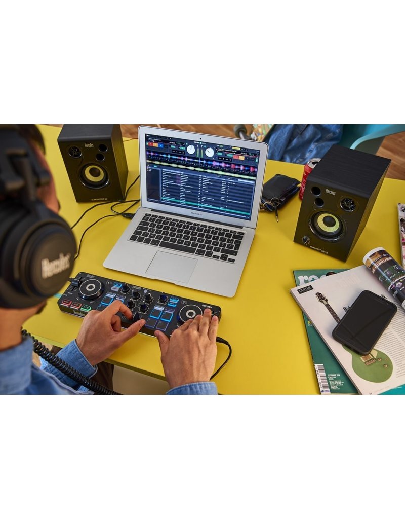 Hercules DJ Starter Kit Controller, Monitor Speakers, Headphones +