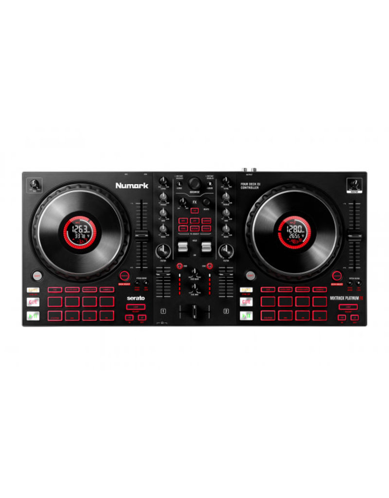 Numark Mixtrack Platinum FX 4-Deck Advanced DJ Controller with Jog Wheel  Displays and Effects Paddles for Serato DJ