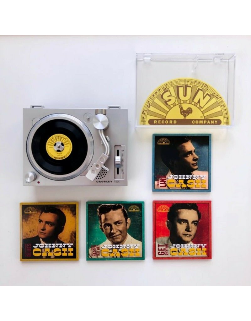 Crosley RSD3 Mini Turntable with Sun Record Company Release of Johnny  Cash's 'Cry, Cry, Cry' 3 Vinyl Record, Clear Dust Cover and Built-in  Speaker