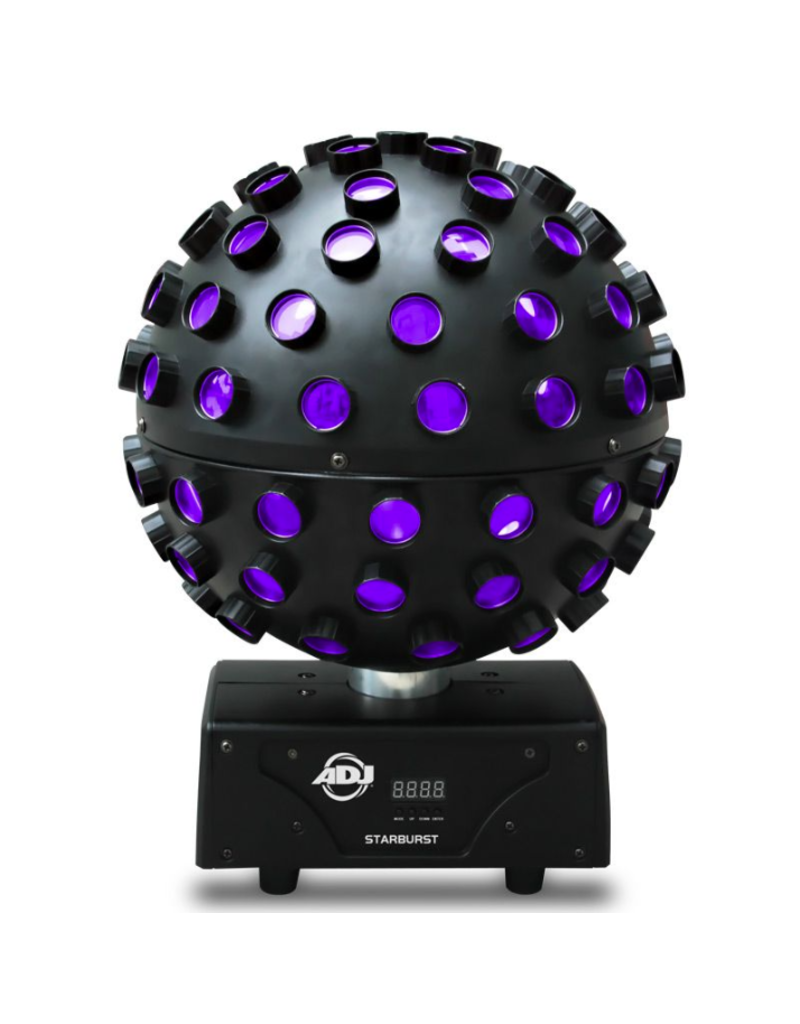 ADJ ADJ Startec Starburst LED Sphere Effect Rotates to Music and Shoots Out RGBWAP Beam Effects