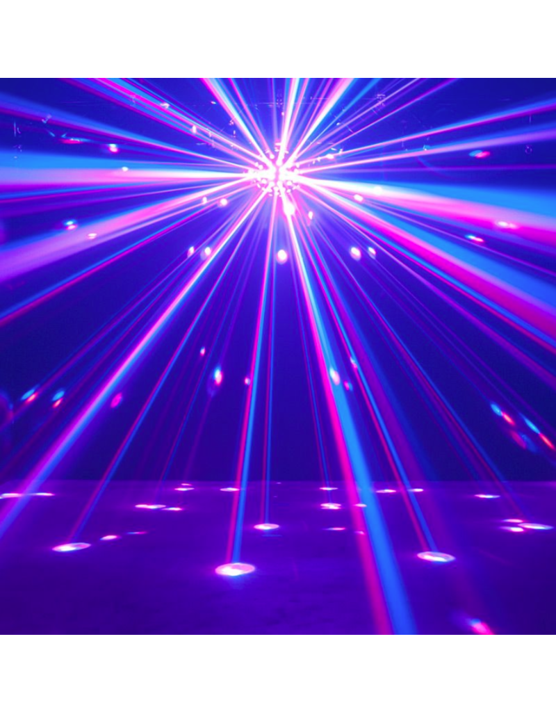 ADJ ADJ Startec Starburst LED Sphere Effect Rotates to Music and Shoots Out RGBWAP Beam Effects