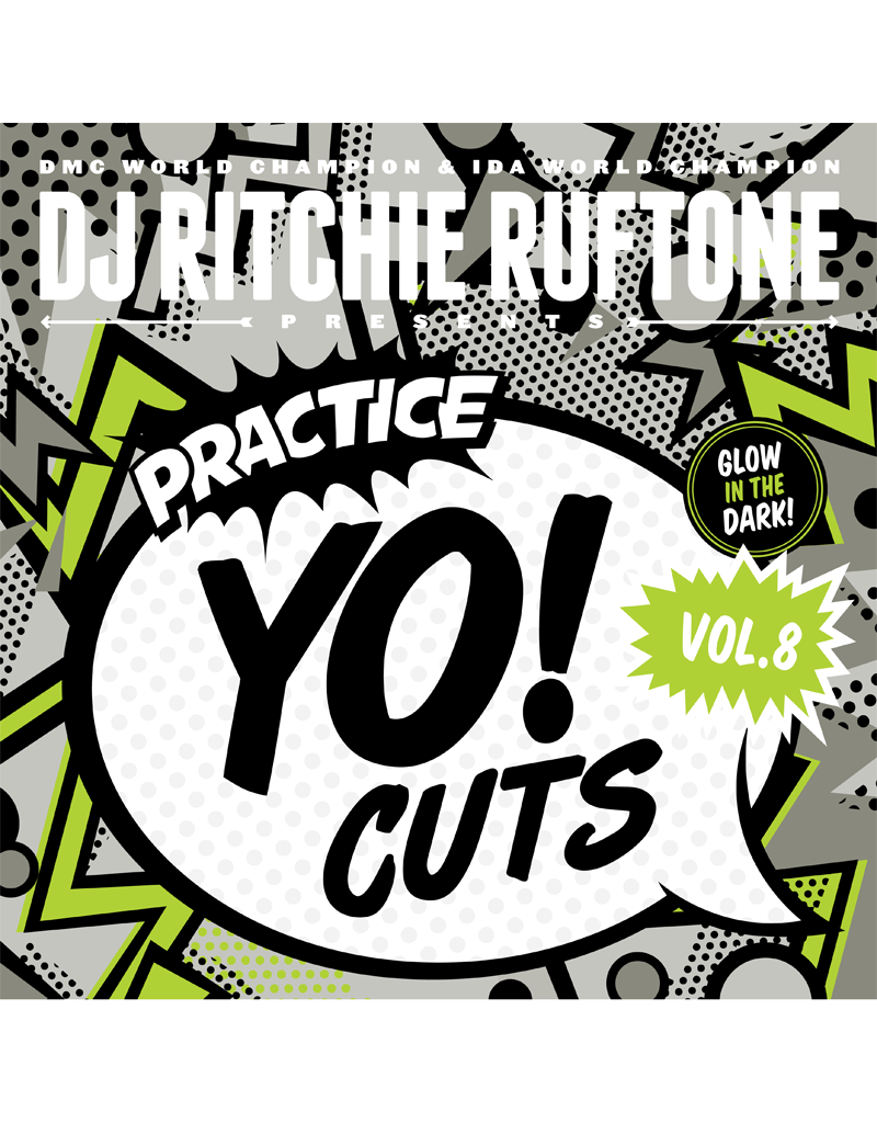 Turntable Training Wax Ritchie Ruftone Practice Yo! Cuts Vol. 8 12" GLOW in the DARK Scratch Record