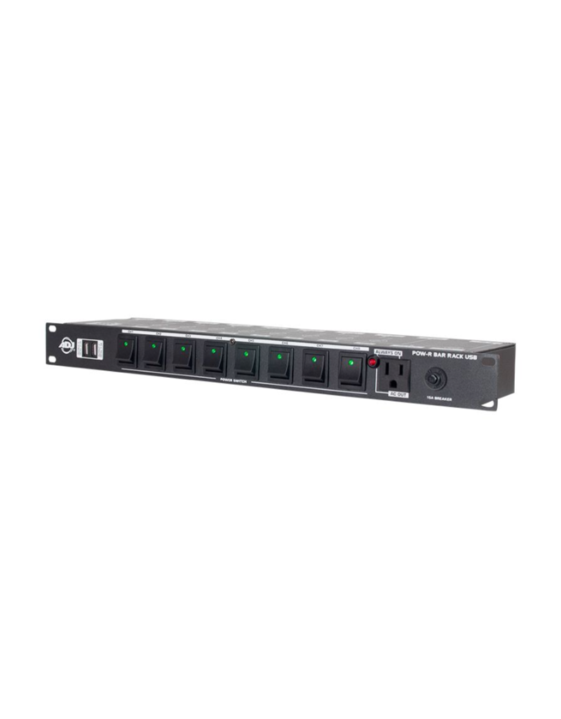 ADJ ADJ POW-R RACK USB 19" Rack Mount AC Power Center 10 Outlets & 2 USB