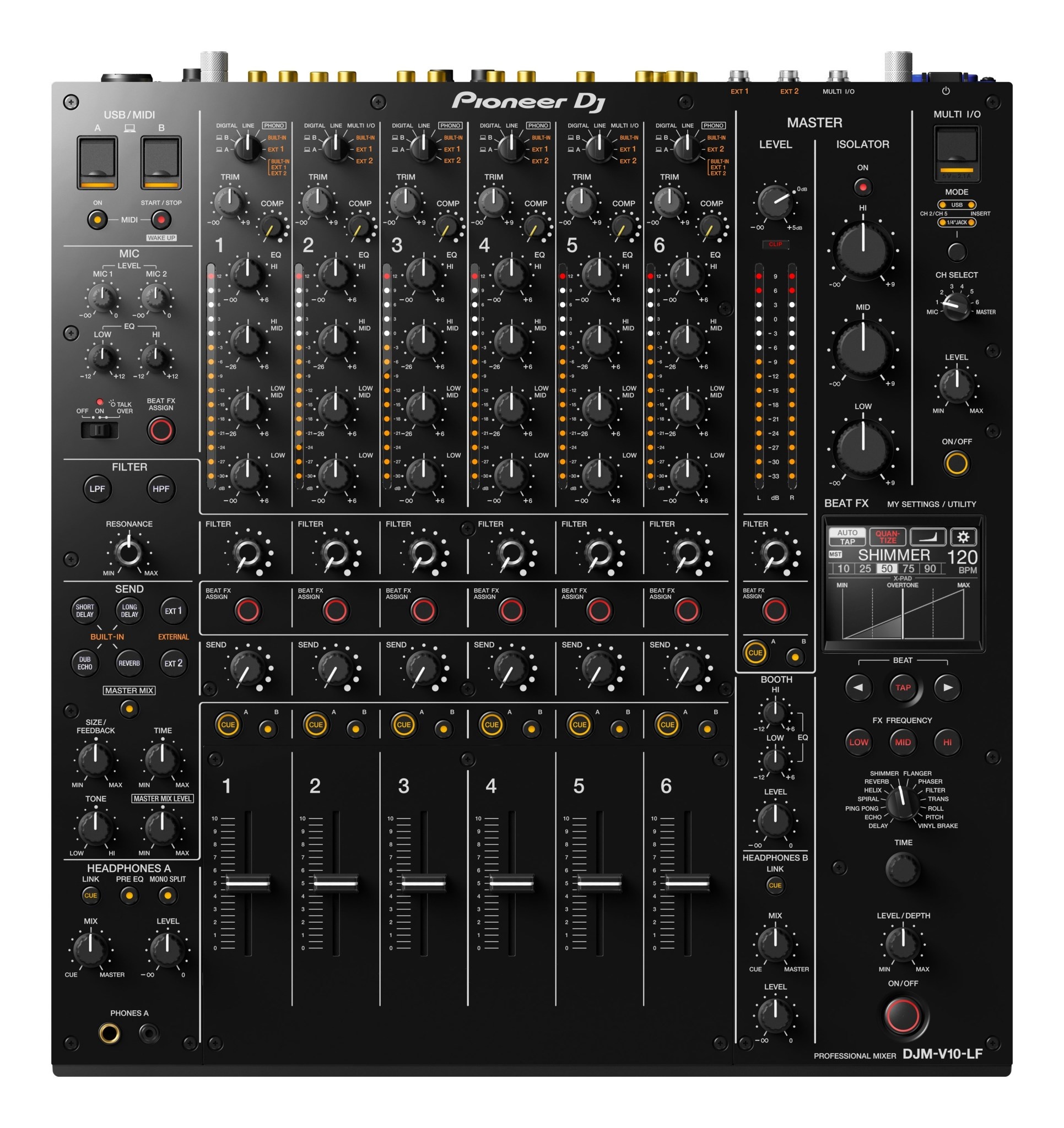 DJM-V10-LF 6-Channel Long Fader Professional DJ Mixer - Pioneer DJ