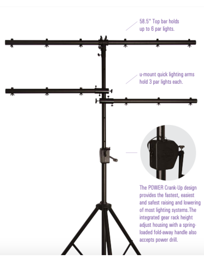 On-Stage On-Stage LS7805QIK Power Crank-Up Lighting Stand