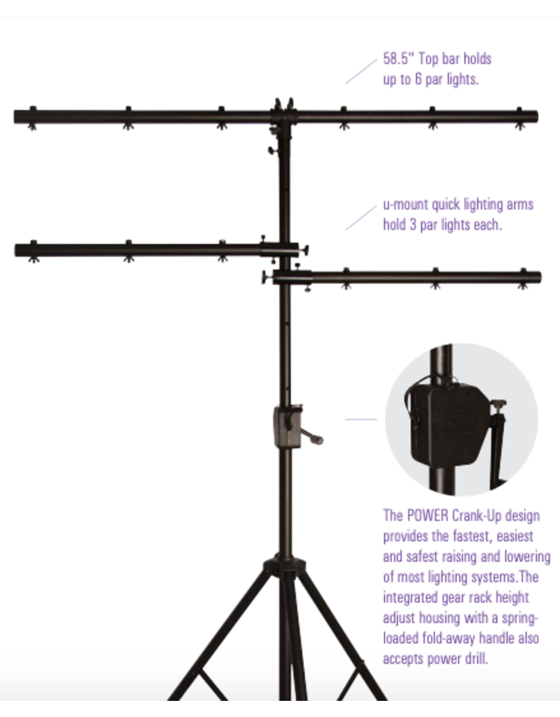 On-Stage On-Stage Power Crank-Up Lighting Stand S7805QIK