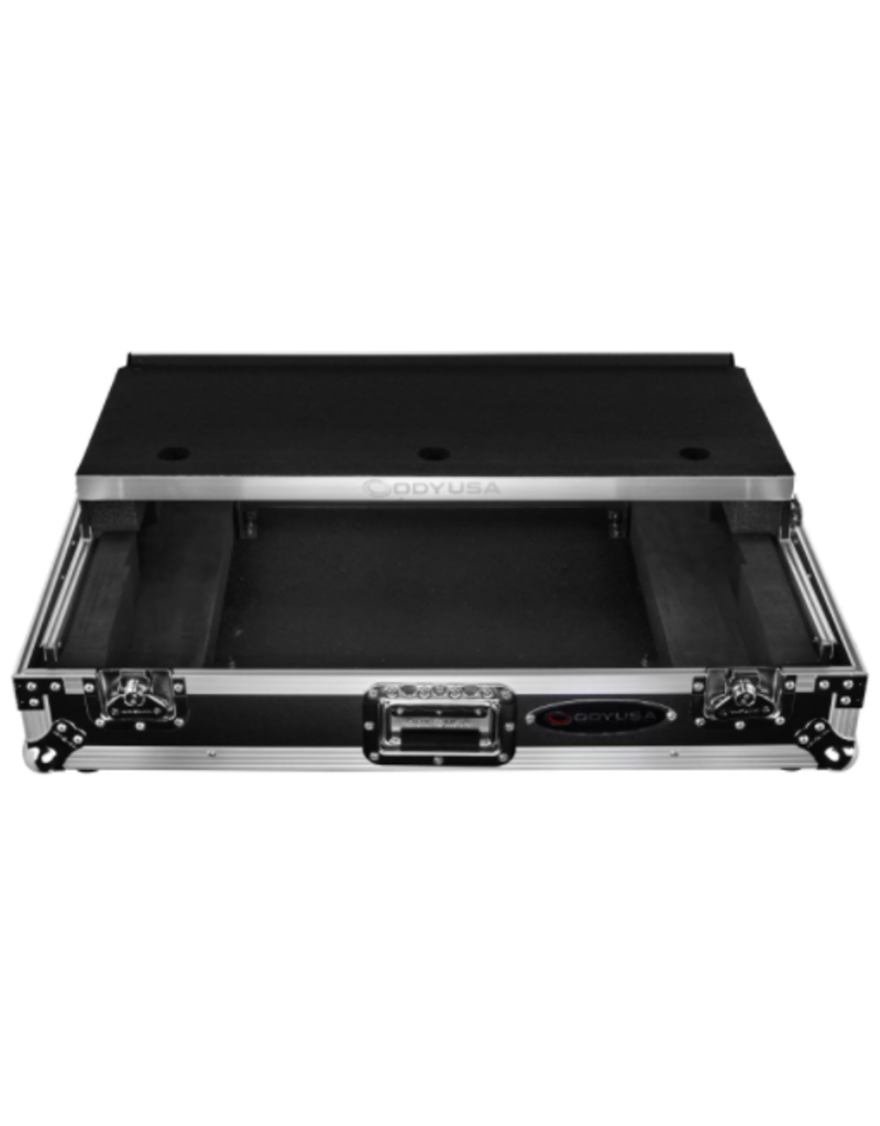 Odyssey Flight Case for Rane One with 1U Rack Space & Glide Platform Black/Silver (FZGSRANEONEW1)