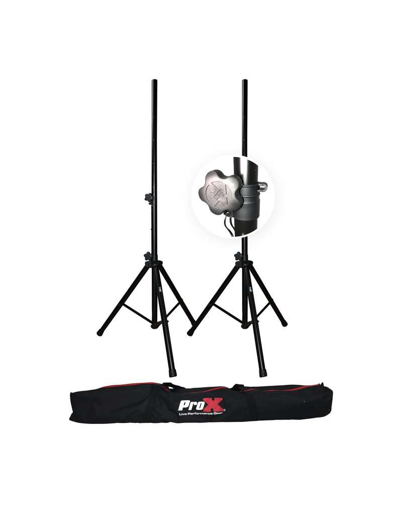 ProX ProX Heavy Duty Black Speaker Tripod Stands 6 ft. (44"-72") Set of 2 with Bag (T-SS18P)