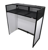 ProX ProX VISTA DJ Booth Facade Table Station with White/Black Scrim kit and Padded Travel Bag (XF-VISTABLMK2)