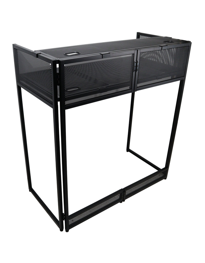 ProX ProX VISTA DJ Booth Facade Table Station with White/Black Scrim kit and Padded Travel Bag (XF-VISTABLMK2)