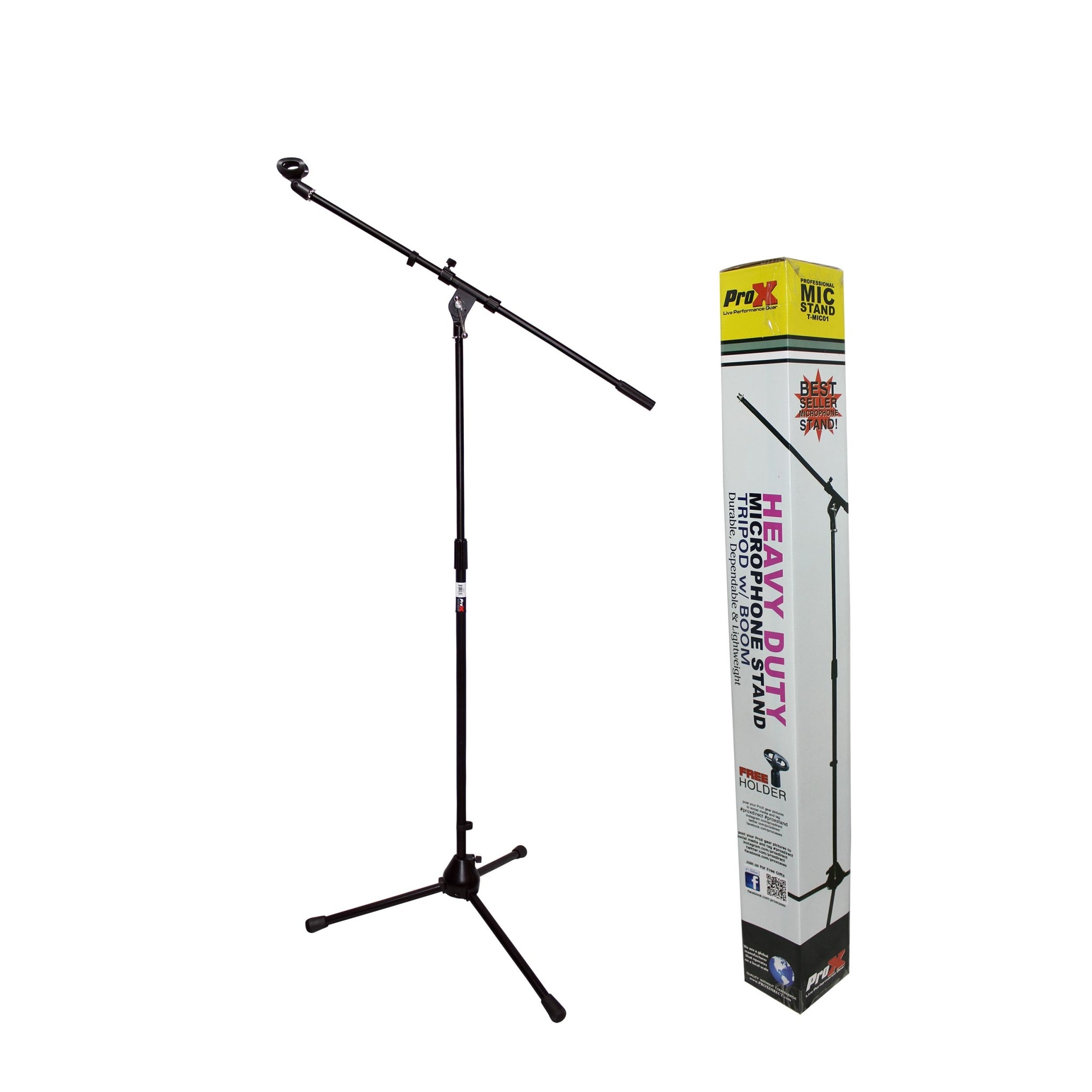 ProX Tripod Microphone Stand with Boom Mile High DJ Supply