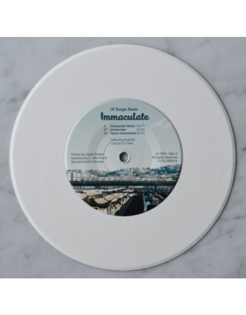 Ol' Burger Beats  Immaculate (Feat. ScienZe) White 7" Record