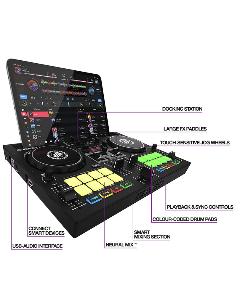 Reloop BUDDY Compact 2-Channel DJ Controller for Algoriddim djay