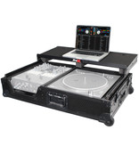 ProX ProX Single Turntable + Mixer Flight Case w/Sliding Laptop Shelf and Low Profile Wheels - Black/Black (XS-TMC1012WLTBL)