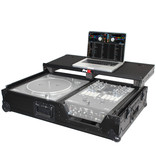 ProX ProX Single Turntable + Mixer Flight Case w/Sliding Laptop Shelf and Low Profile Wheels - Black/Black (XS-TMC1012WLTBL)