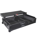 ProX ProX Single Turntable and Mixer Flight Case W-Sliding Laptop Shelf and Low Profile Wheels - Black on Black