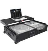 ProX ProX Single Turntable + Mixer Flight Case w/Sliding Laptop Shelf and Low Profile Wheels - Black/Black (XS-TMC1012WLTBL)