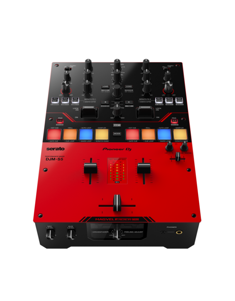 DJM-S5: 2-channel DJ Mixer with Serato DJ + DVS-compatible Sound Card, Sound Color FX Dual Filters, and Magvel Crossfader - Pioneer DJ