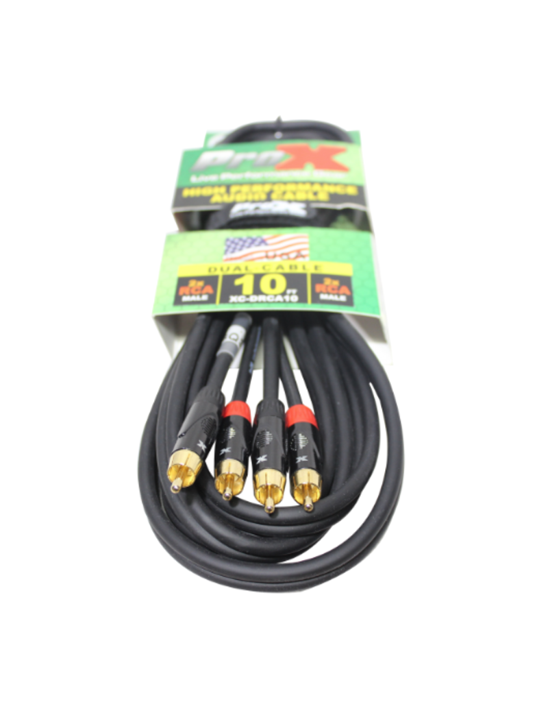 ProX ProX 10 Ft. Unbalanced Dual RCA-M to Dual RCA-M High Performance Audio Cable  (XC-DRCA10)
