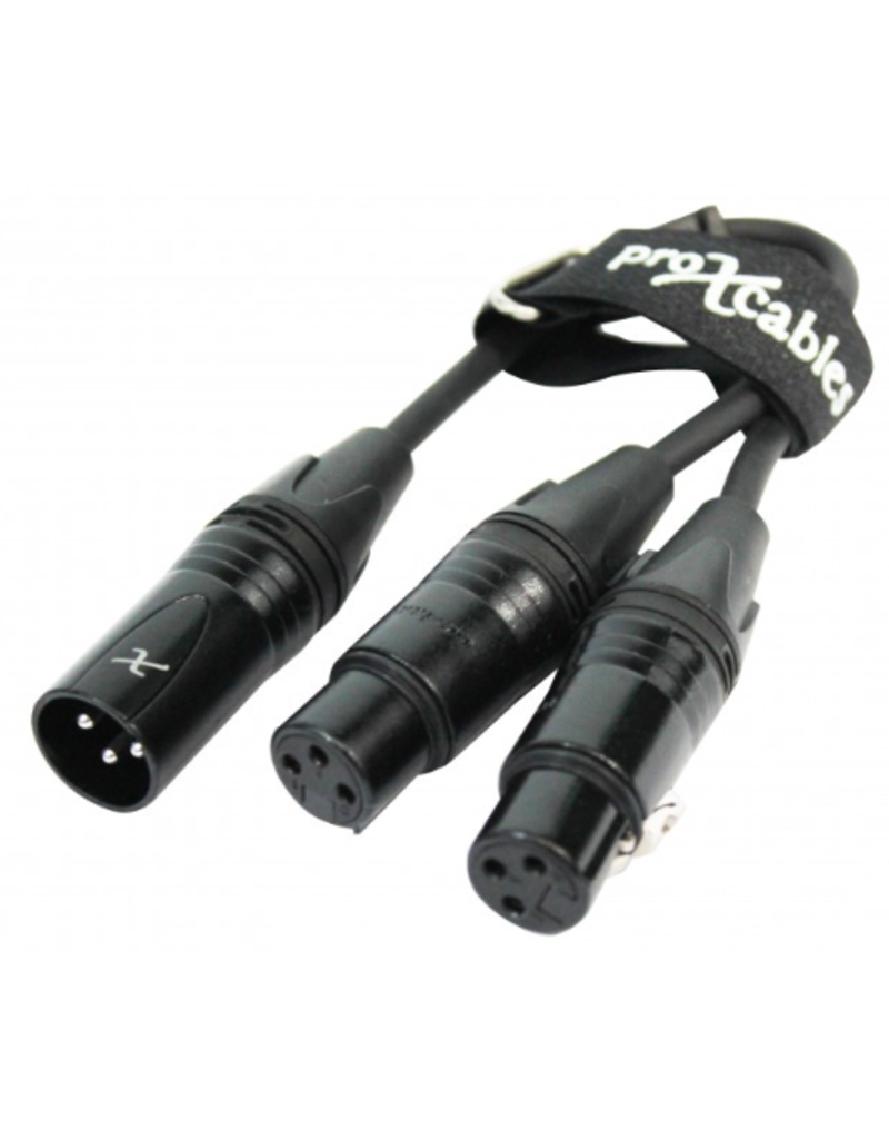 ProX ProX 6 In. Balanced XLR-M to Dual XLR-F High Performance Audio Y Cable