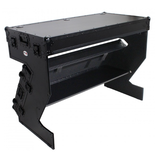 ProX ProX DJ Z-Table Workstation Portable Flight Case Table with Handles and Wheels Black on Black