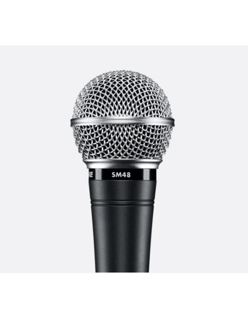 Shure SM-48-LC Cardioid Dynamic Vocal Microphone w/ Clip, Stand Adapter, and Pouch - No Cable