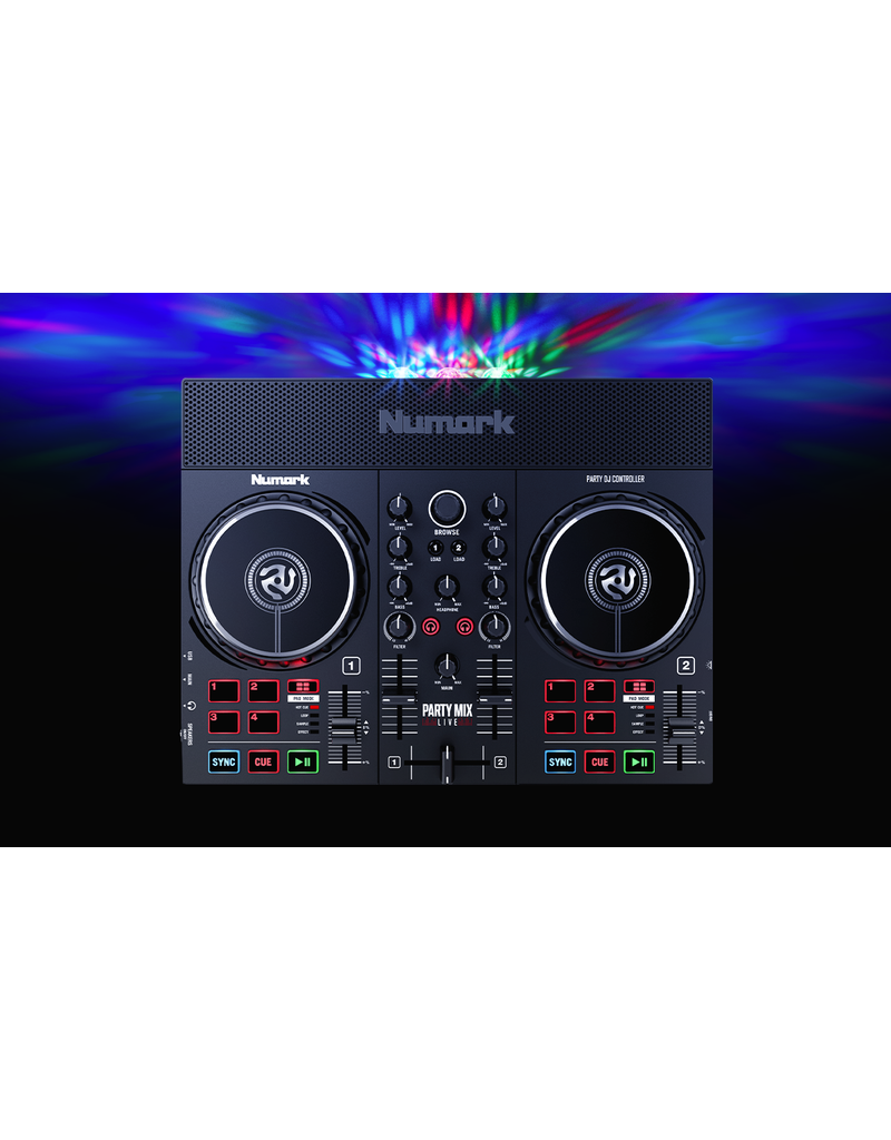 Numark PARTY MIX LIVE DJ Controller with Speaker and Lights - Mile