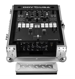 Odyssey FZ10MIXXDDIA - Flight Zone Universal 10″ DJ Mixer Flight Case Diamond Plate Extra Deep for Cords