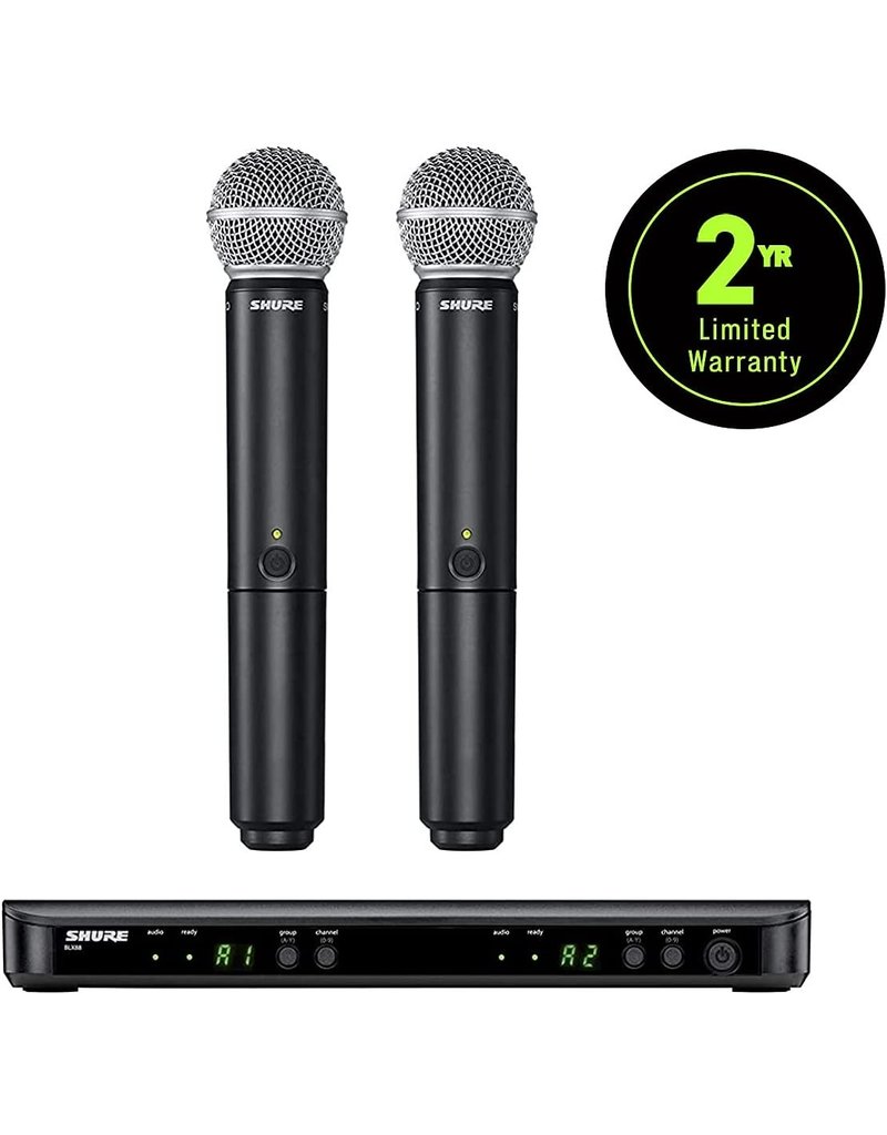 Shure BLX288/SM58-H10 Wireless Dual Vocal System with two SM58