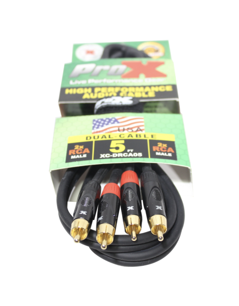 ProX 5 Ft. Unbalanced Dual RCA-M to Dual RCA-M High Performance Audio Cable (XC-DRCA05)