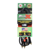 ProX 5 Ft. Unbalanced Dual RCA-M to Dual RCA-M High Performance Audio Cable (XC-DRCA05)