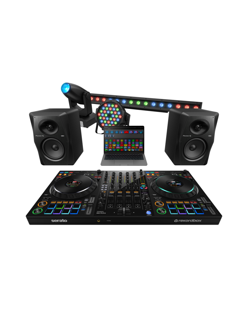 FLX10: 4-deck USB DJ Control Surface and 4-channel Mixer for Rekordbox DJ Software & Serato DJ Pro. Feat. Rekordbox Track Separation Technology - Pioneer DJ