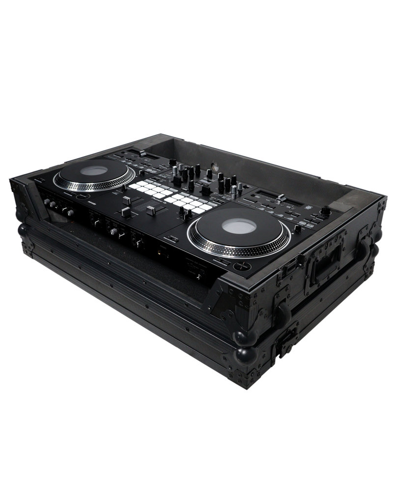 ProX Pro X ATA Style Flight Case for Pioneer DDJ-REV7 DJ Controller w/ Wheels + 1U Rackspace Black Finish (XS-DDJREV7WBL)