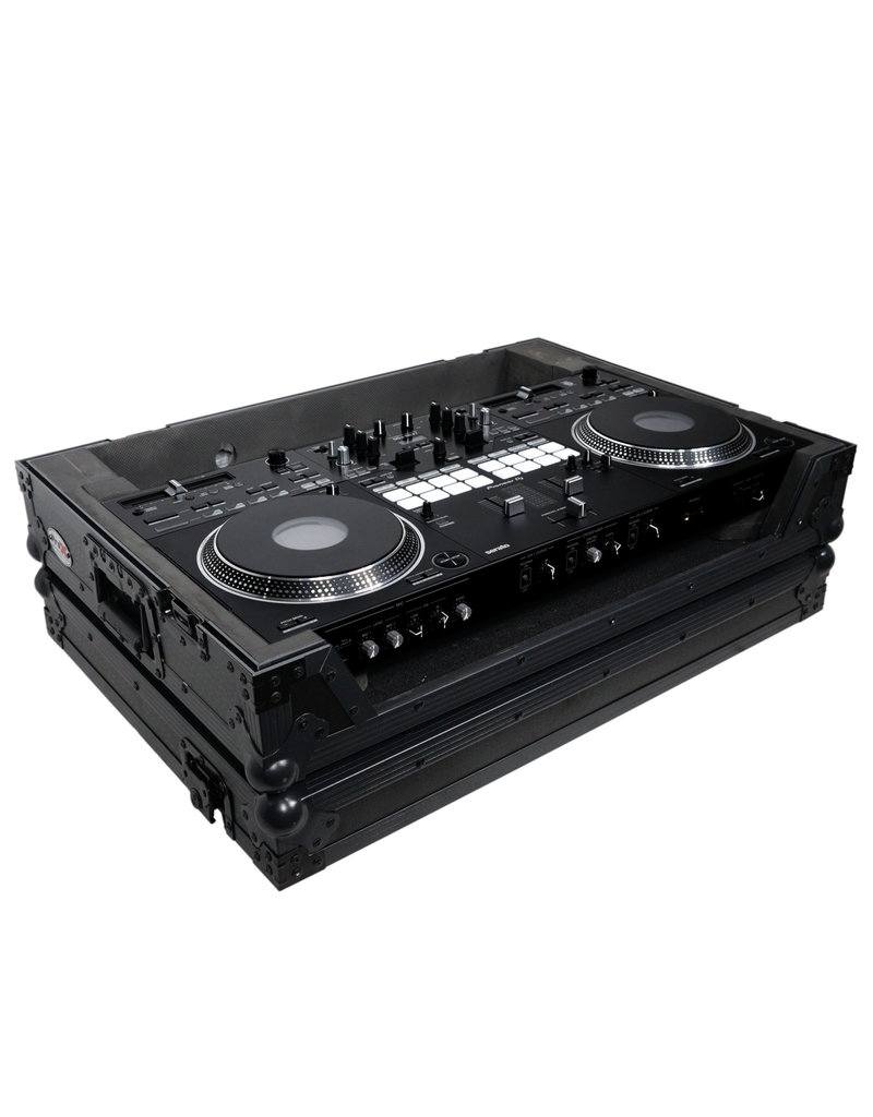 ProX Pro X ATA Style Flight Case for Pioneer DDJ-REV7 DJ Controller w/ Wheels + 1U Rackspace Black Finish (XS-DDJREV7WBL)