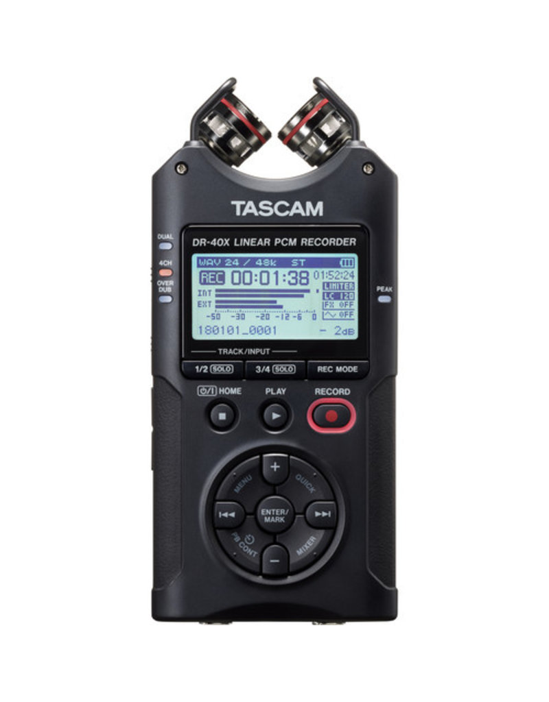 Tascam Tascam DR-40X: 4 Channel Portable Handheld Field Recorder + USB Interface