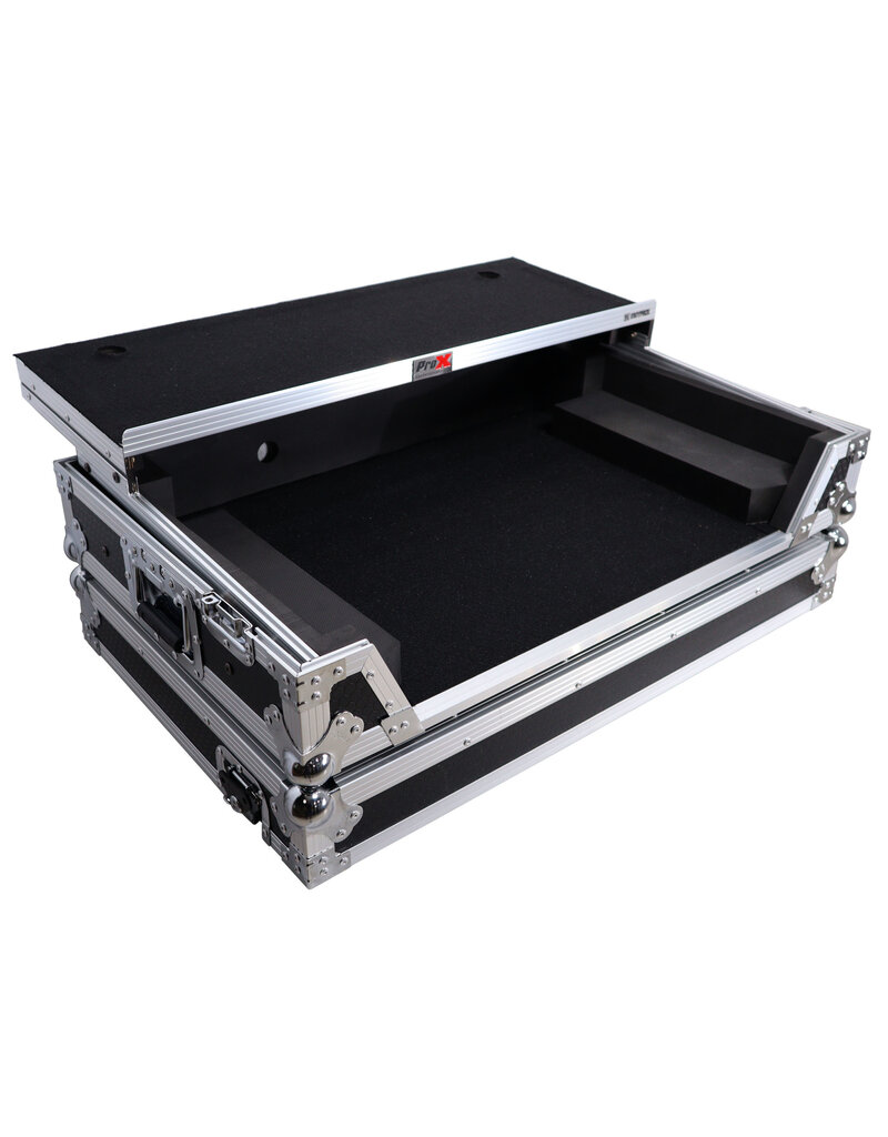 ProX ProX Flight Style Road Case For Pioneer DDJ-FLX10 DJ Controller with Laptop Shelf 1U Rack Space and Wheels (XS-DDJFLX10WLT)