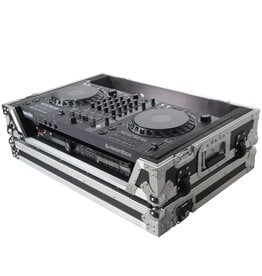 ProX ProX ATA Flight Case for DDJ-FLX6 DJ Controller w/ 1U Rack Space + Wheels Black/Silver (XS-DDJFLX6 W)