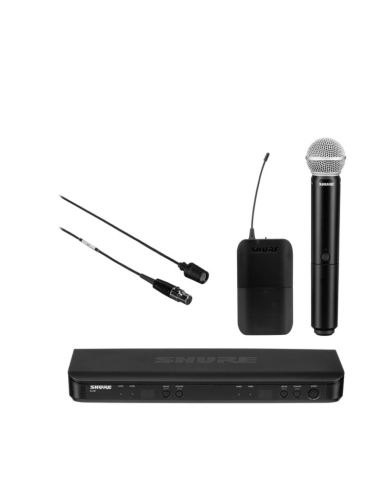 Shure BLX1288/CVL-H9  Dual-Channel Wireless Combo Lavalier & Handheld Microphone System