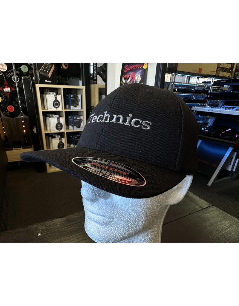 Black w/ Grey Embroidered Logo Branded Flexfit Baseball Cap