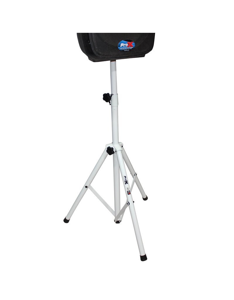 ProX ProX Heavy-Duty All Metal White Speaker Tripod Stand SET OF TWO 4-7 ft. (44"-84") Cloud Series (T-SS28P)