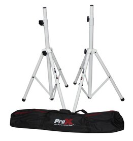 ProX ProX White Heavy-Duty All Metal Speaker Tripod Stand Set of 2, 4-7 ft. (44"-84") Cloud Series (T-SS28P)